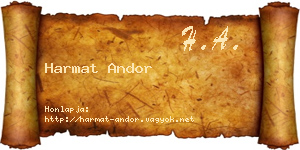 Harmat Andor névjegykártya